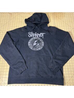 Slipknot Hoodie Medium Black Graphic Sweatshirt 80% Cotton 20% Polyester Made In